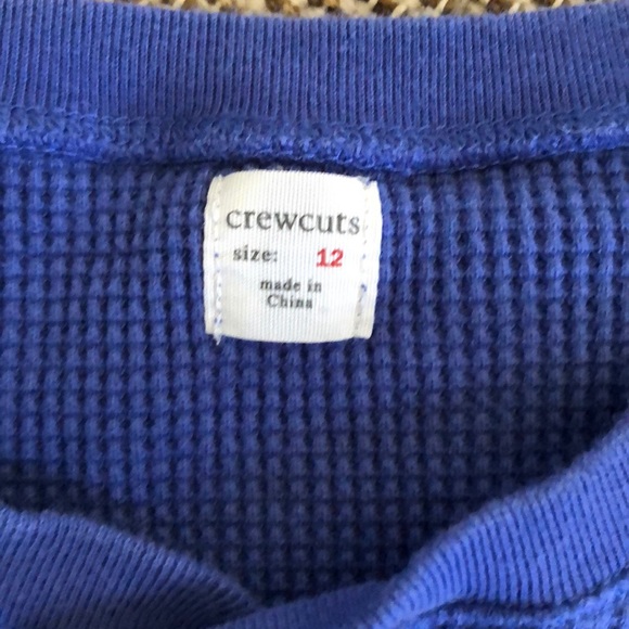 Blue Boys Long Sleeve Waffle Henley in Sz 12 - Picture 2 of 5